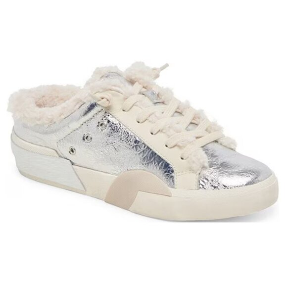 NEW  DOLCE VITA Leather Zantel Sneakers in Silver Multi for women 1125 3t7 - Picture 9 of 12